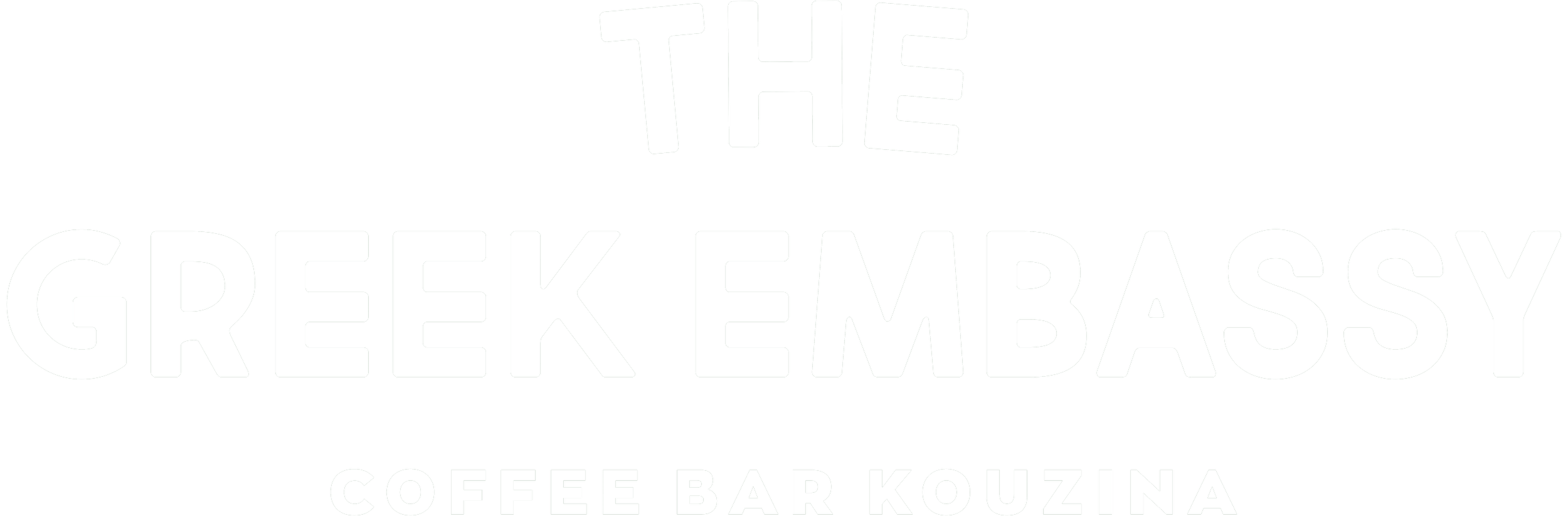 Logo van The Greek Embassy, een koffiebar in Kouzina.